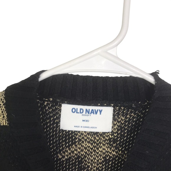 NWT Old Navy Star Sweater Girl's M 8 Black Gold Long Sleeve - Picture 6 of 7